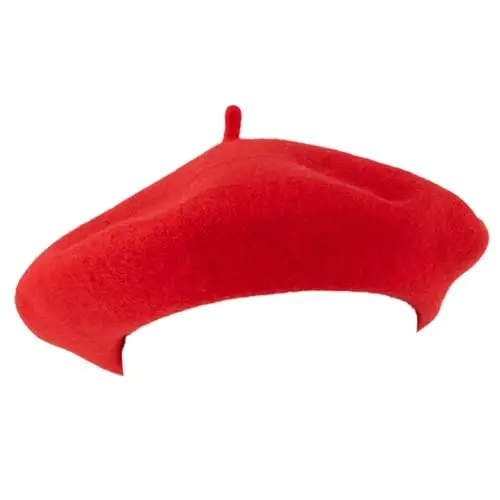 ZAKIRA Wool French Beret for Men and Women in Plain Colours 