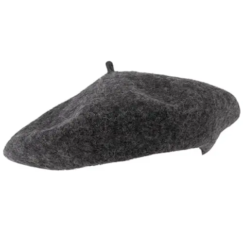 ZAKIRA Wool French Beret for Men and Women in Plain Colours 