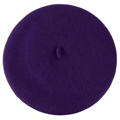 ZAKIRA Wool French Beret for Men and Women in Plain Colours - 2