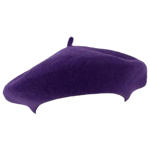 ZAKIRA Wool French Beret for Men and Women in Plain Colours 