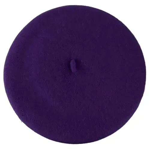 ZAKIRA Wool French Beret for Men and Women in Plain Colours - 2