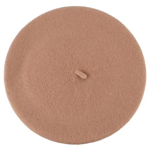 ZAKIRA Wool French Beret for Men and Women in Plain Colours - 2