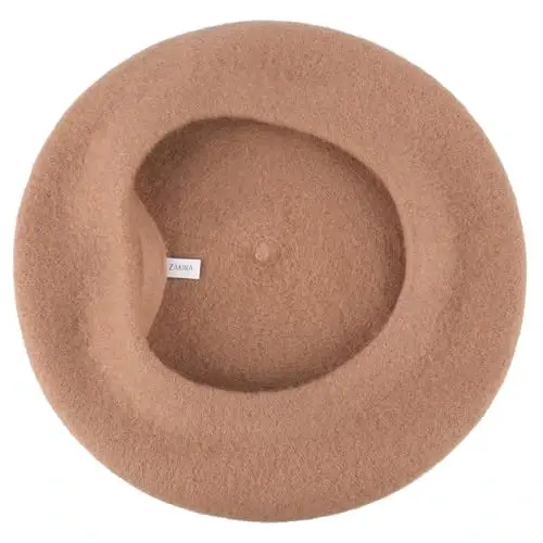 ZAKIRA Wool French Beret for Men and Women in Plain Colours - 4