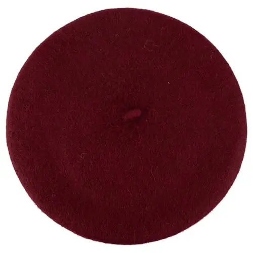 ZAKIRA Wool French Beret for Men and Women in Plain Colours - 2