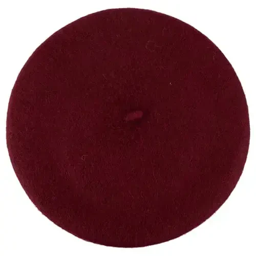 ZAKIRA Wool French Beret for Men and Women in Plain Colours - 2