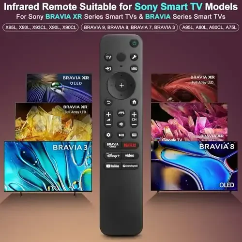 Замена пульта дистанционного управления для Sony Smart TV, совместимый с Sony Bravia XR/K Series 4K HDR QLED OLED Google Smart TV - 2