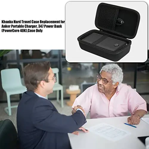 Замена жесткого дорожного чехла Khanka для Anker 347 Power Bank (PowerCore 40K), аккумуляторная батарея 40 000 мАч, только чехол (черный) - 3