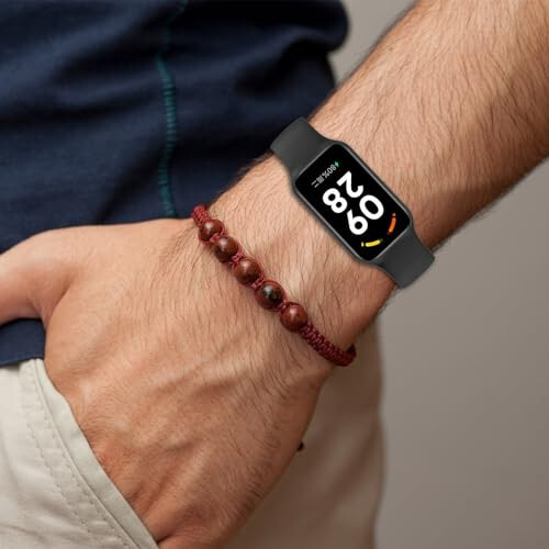 Заменяемые браслеты Disscool, совместимые с Xiaomi Smart Band 8 Active, 18 мм регулируемый мягкий силиконовый ремешок для часов с быстрым снятием (черный) - 5