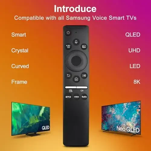 Заменяемый голосовой пульт дистанционного управления для Samsung-TV-Remote Control, совместимый со всеми Samsung с функцией голосового управления, Smart Curved Frame QLED LED LCD 8K 4K телевизорами - 3