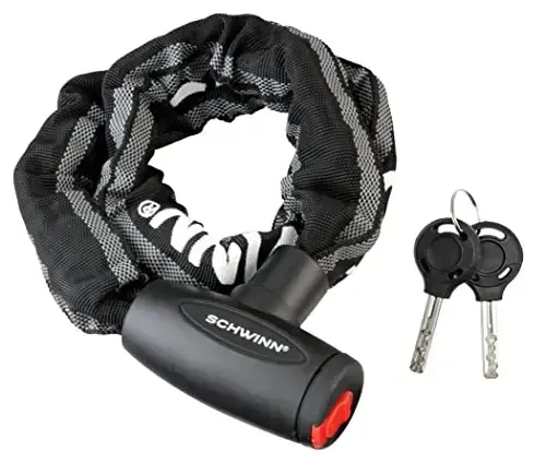 Замок для велосипеда Schwinn Reflective Chain Key Lock, 3 фута x 8 мм, антикража, уровень безопасности 4 - 1