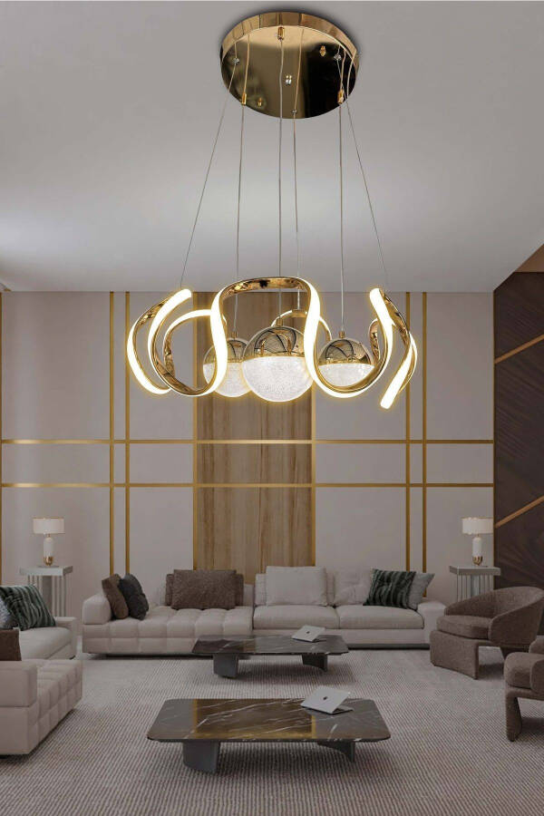 Zamonaviy Chandelier 3 Rang 3 Shar LED Avize Mehmonxona - O'tirish Xonasi LED Avize - 2