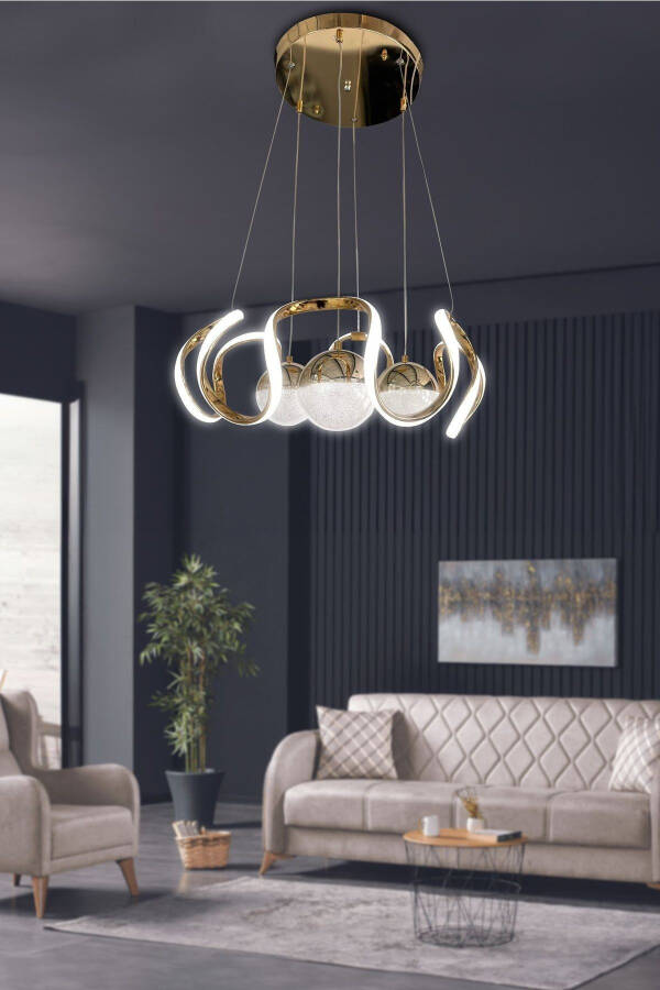 Zamonaviy Chandelier 3 Rang 3 Shar LED Avize Mehmonxona - O'tirish Xonasi LED Avize - 3