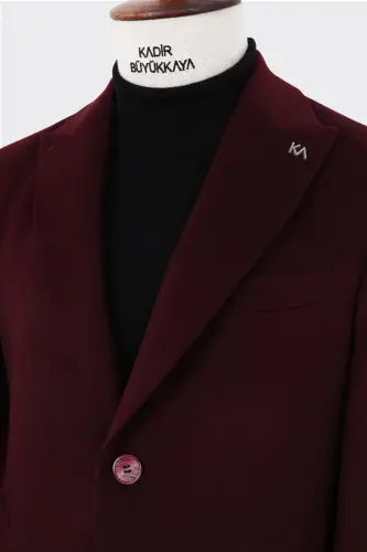 Zamonaviy Dizayn Erkak Klassik Palto - %80 Jun %20 Polyester-kav7000w - Bordo - 6