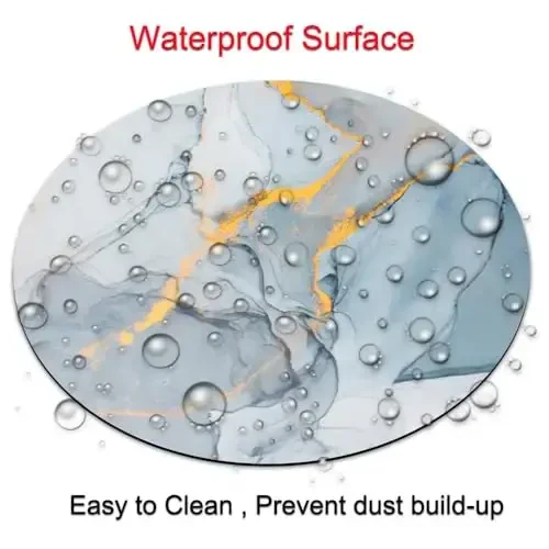 Zamonaviy marmar dumaloq sichqoncha yostig'i Kompyuterlar uchun moslashtirilgan sichqoncha yostig'i Sirpanmaydigan kauchuk taglik Kompyuterlar Noutbuk Ofis stoli Aksessuarlari Sichqoncha yostig'i - 4