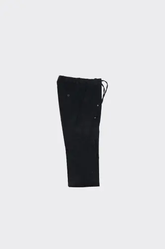 Zamonaviy va zamonaviy erkaklar jogger shim - Paxta va likra aralashmasi-kaw2511w-Qora - 1