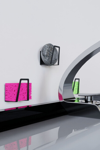 Zanglamaydigan po'latdan oshxona, hammom uchun gubka, idish yuvish cho'tkasi va sovun tutqichi, 3 dona Mt40s - 3