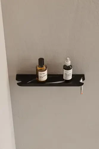 Zanglamaydigan po'latdan yasalgan hammom javoni - yopishqoq dush ilgichli shampun javoni Mat qora ilgich - ZIFT UNIQUE (1)