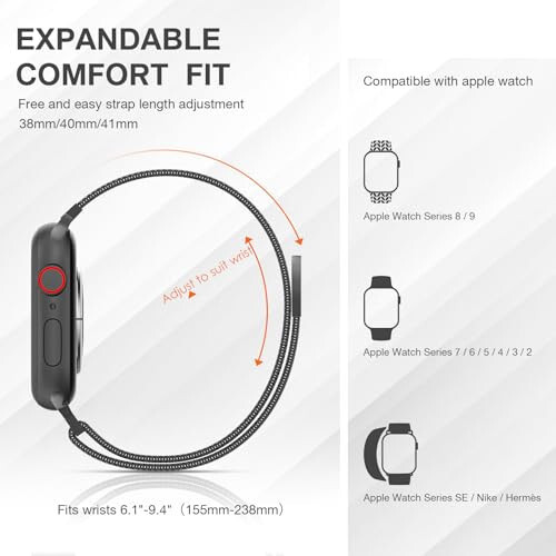 Zanglamaydigan po'latdan yasalgan Milanese Loop, Apple Watch Band 38mm 40mm 41mm 42mm 44mm 45mm 49mm 46mm erkaklar va ayollar uchun mos keladi, iWatch Bandlar uchun magnit qavsli Mesh Loop almashtirish, Ultra Series 10 9 8 7 SE 6 5 4 3 2 1 - 2