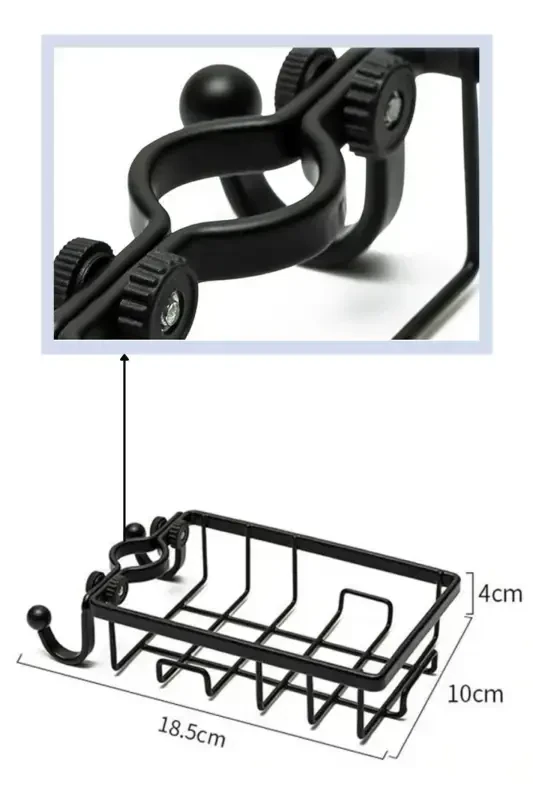 Zanglamaydigan po'latdan yasalgan oshxona banyosi kraniga o'rnatiladigan sovun va gubka ushlagichi - 4