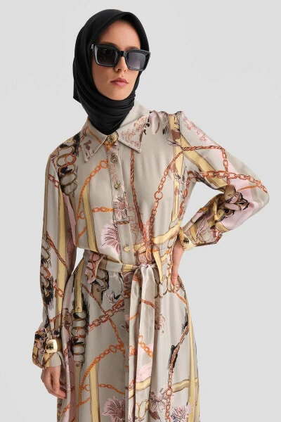 Zanjiri naqshlangan ko'ylak 24k9901 dumaloq - 4