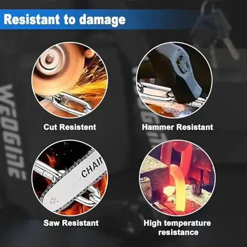 Zanjirli qulf, og'ir yukga mo'ljallangan o'g'irlikka qarshi zanjirli qulf, 2,72 fut xavfsizlik qulflari 3 kalit bilan, scooter, mototsikl, eshik, darvoza, panjara uchun suv o'tkazmaydigan qulf zanjiri - 6