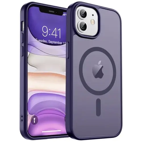 zapica Magnetic for iPhone 11 Phone Case, [Compatible with MagSafe] [Military Grade Drop Protection] Translucent Matte Shockproof Anti-Scratch Phone Case, Dark Purple 