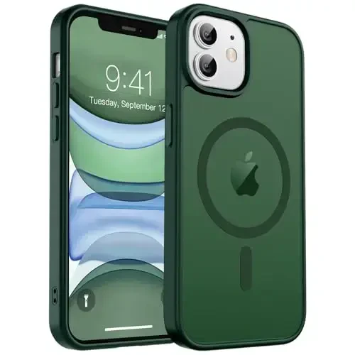 zapica Magnetic for iPhone 11 Phone Case, [Compatible with MagSafe] [Military Grade Drop Protection] Translucent Matte Shockproof Anti-Scratch Phone Case, Forest Green 