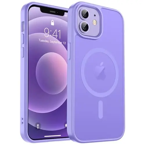zapica Magnetic for iPhone 12 Case & iPhone 12 Pro Case, [Compatible with MagSafe] [Military Grade Drop Protection] Translucent Matte Shockproof Anti-Scratch Phone Cover, Light Purple - ZAPICA