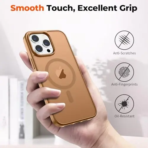 zapica Magnetic for iPhone 13 Pro Case, Brown | Compatible with MagSafe, Military Grade Drop Protection, Translucent Matte Anti-Scratch Phone Cover - 7