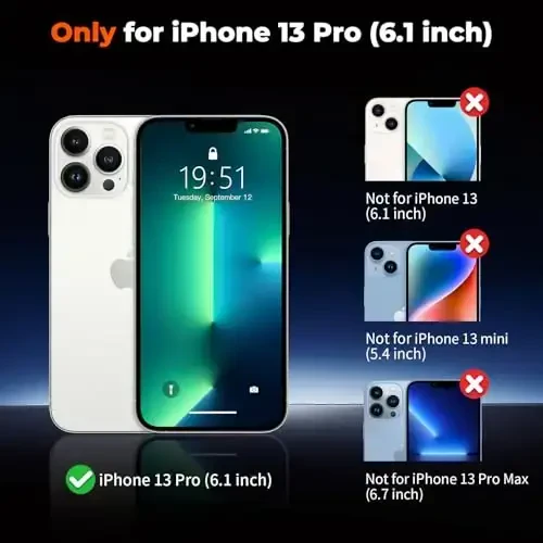 zapica iPhone 13 Pro uchun Magnetic Case, [MagSafe bilan mos] [Harbiy darajadagi tushishdan himoya] Yarim shaffof mat zarbga chidamli tirnalishga qarshi telefon g‘ilofi, to‘q binafsha - 3