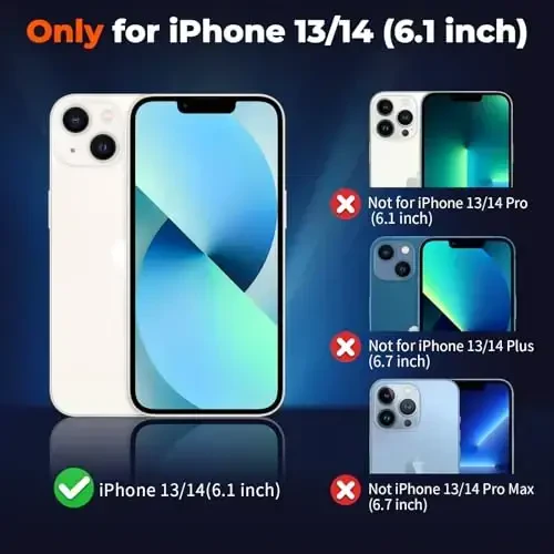 zapica iPhone 13 uchun g'ilof va iPhone 14 g'ilofi, [MagSafe bilan mos] [Harbiy darajadagi tushishdan himoya] Yarim shaffof mato zarbga chidamli chizilishga qarshi telefon qopqog'i, och ko'k - 3