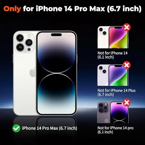 zapica iPhone 14 Pro Max için Manyetik Kılıf, [MagSafe ile Uyumlu] [Askeri Sınıf Düşme Koruması] Yarı Saydam Mat Darbeye Dayanıklı Çizilmez Telefon Kılıfı, Koyu Mor 