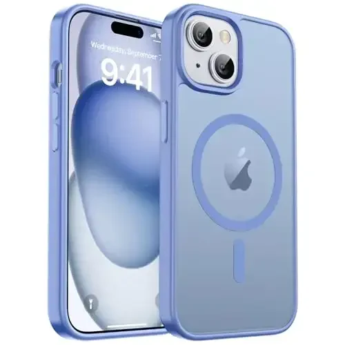 zapica Magnetic for iPhone 15 Case & iPhone 14 Case, [Compatible with MagSafe] [Military Grade Drop Protection] Translucent Matte Shockproof Anti-Scratch Phone Cover, Blue Purple 