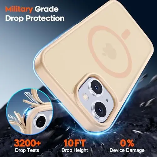 zapica Magnetic for iPhone 15 Case & iPhone 14 Case, [Compatible with MagSafe] [Military Grade Drop Protection] Translucent Matte Shockproof Anti-Scratch Phone Cover, Sand Pink - 5
