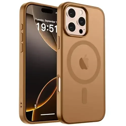 zapica Magnetic for iPhone 16 Pro Case, [Compatible with MagSafe] [Military Grade Drop Protection] Translucent Matte Shockproof Anti-Scratch Phone Case, Brown - ZAPICA (1)