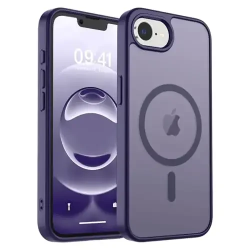 zapica Magnetic for iPhone 16e Case, [Compatible with MagSafe] [Military Grade Drop Protection] Translucent Matte Shockproof Anti-Scratch Phone Case, Dark Purple 