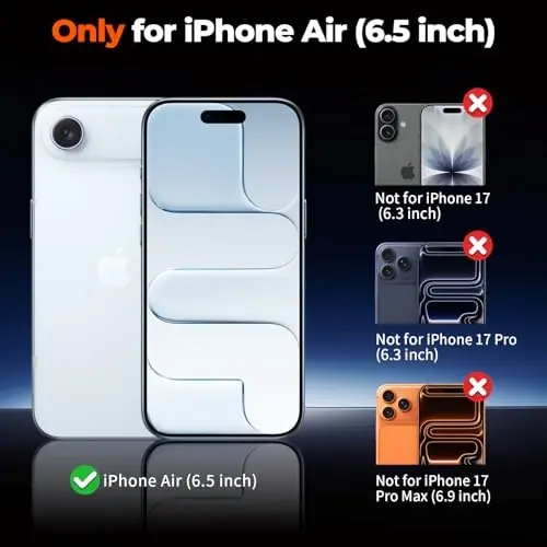 zapica iPhone Air Manyetik Kılıf, [Temperli Cam Ekran Koruyucu ile] [MagSafe ile Uyumlu] Yarı Saydam Mat Darbeye Dayanıklı Çizilmez Telefon Kapağı, Mavi Yeşil - ZAPICA (1)