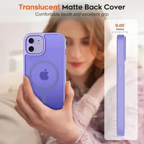 zapica Magnetic for iPhone 11 Phone Case, [Compatible with MagSafe] [Military Grade Drop Protection] Translucent Matte Shockproof Anti-Scratch Phone Case, Light Purple - 7