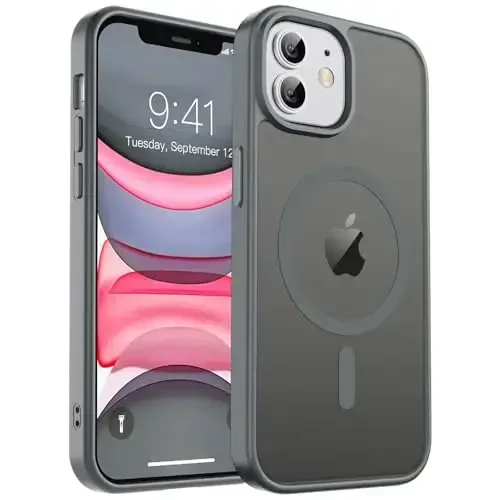 zapica Magnetic for iPhone 11 Phone Case, [MagSafe bilan mos] [Harbiy darajadagi tushishdan himoya] Shaffof mat zarbaga chidamli tirnalishga qarshi telefon qutisi, to'q Gary - 1