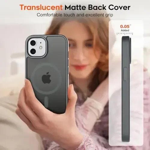 zapica Magnetic for iPhone 11 Phone Case, [MagSafe bilan mos] [Harbiy darajadagi tushishdan himoya] Shaffof mat zarbaga chidamli tirnalishga qarshi telefon qutisi, to'q Gary - 7