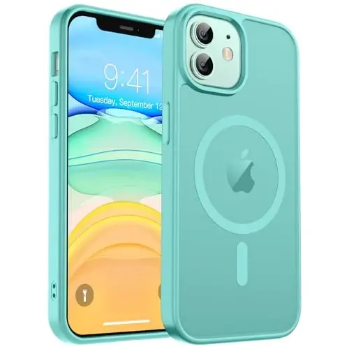 zapica Magnetic for iPhone 11 Phone Case, [MagSafe bilan mos] [Harbiy darajadagi tushishdan himoya] Yarim shaffof mat zarbga chidamli tirnalishga qarshi telefon qutisi, ko'k yashil - 1