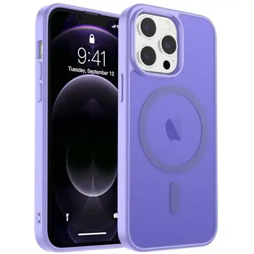 zapica Magnetic for iPhone 12 Pro Max Case, [Compatible with MagSafe] [Military Grade Drop Protection] Translucent Matte Shockproof Anti-Scratch Phone Case, Light Purple - 1