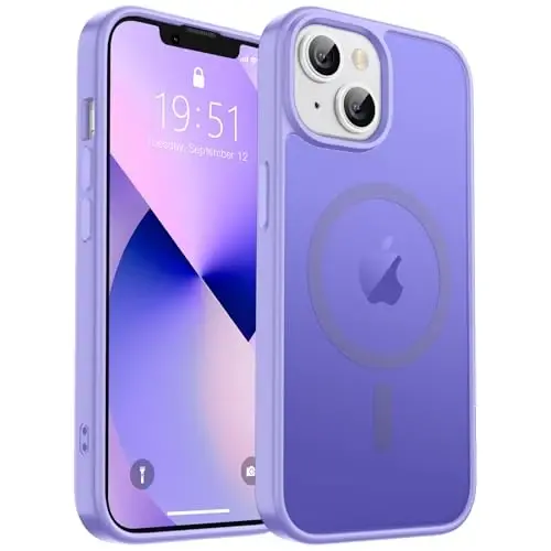 zapica Magnetic for iPhone 13 Case & iPhone 14 Case, [Compatible with MagSafe] [Military Grade Drop Protection] Translucent Matte Shockproof Anti-Scratch Phone Cover, Light Purple - ZAPICA (1)