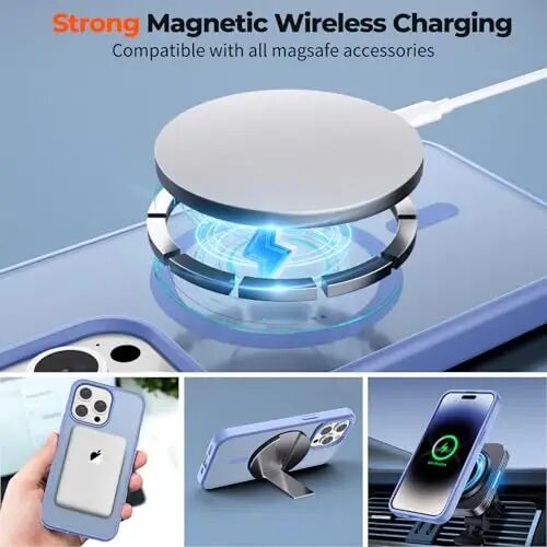 zapica Magnetic for iPhone 14 Pro Case, Blue Purple | Compatible with MagSafe, Military Grade Drop Protection, Translucent Matte Anti-Scratch Phone Cover - 3