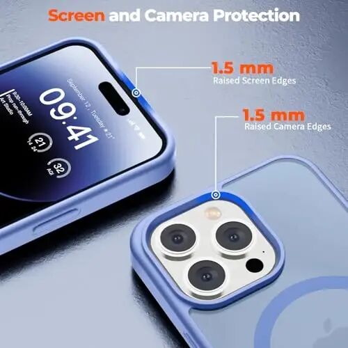 zapica Magnetic for iPhone 14 Pro Case, Blue Purple | Compatible with MagSafe, Military Grade Drop Protection, Translucent Matte Anti-Scratch Phone Cover - 5
