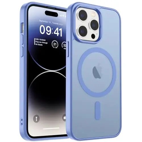 zapica Magnetic for iPhone 14 Pro Case, Blue Purple | Compatible with MagSafe, Military Grade Drop Protection, Translucent Matte Anti-Scratch Phone Cover - ZAPICA