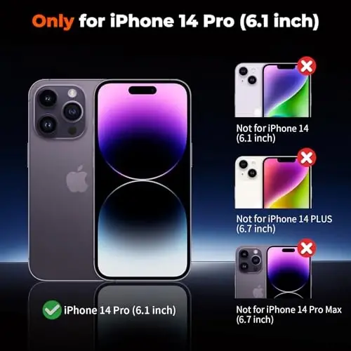 zapica Magnetic for iPhone 14 Pro Case, [Compatible with MagSafe] [Military Grade Drop Protection] Translucent Matte Shockproof Anti-Scratch Phone Case, Dark Purple 