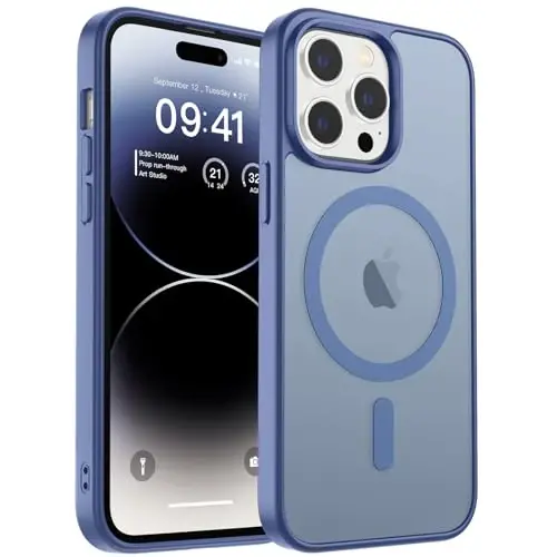 zapica Magnetic for iPhone 14 Pro Case, [Compatible with MagSafe] [Military Grade Drop Protection] Translucent Matte Shockproof Anti-Scratch Phone Cover, Lavender Gray 