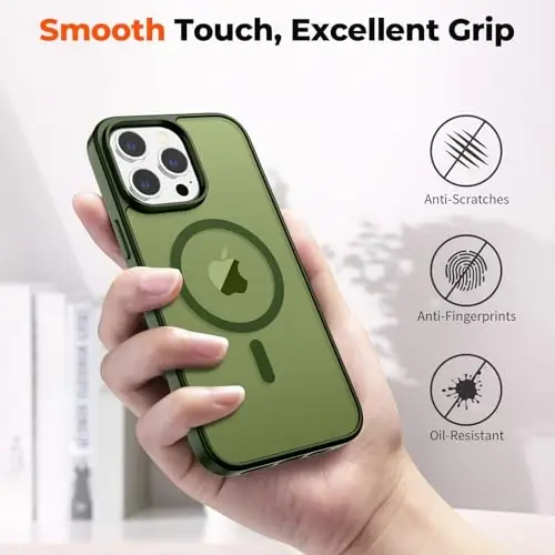 zapica Magnetic for iPhone 14 Pro Case, [MagSafe bilan mos keladi] [Harbiy darajadagi tushishdan himoya] Shaffof mat zarbga chidamli tirnalishga qarshi telefon g'ilofi, Cangling Green - 6