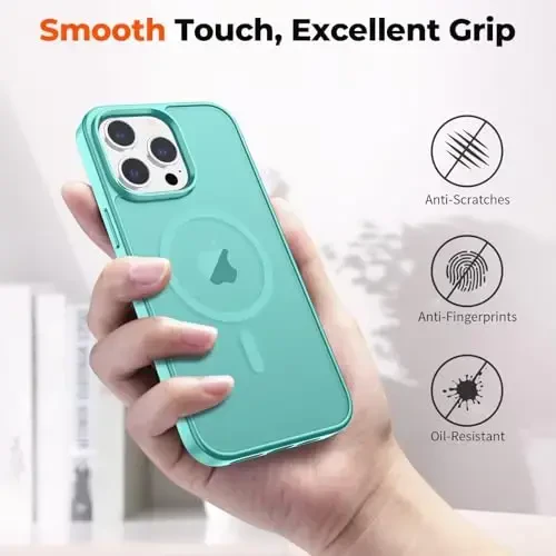 zapica Magnetic for iPhone 14 Pro Max Case, [Compatible with MagSafe] [Military Grade Drop Protection] Translucent Matte Shockproof Anti-Scratch Phone Case, Blue Green - 6